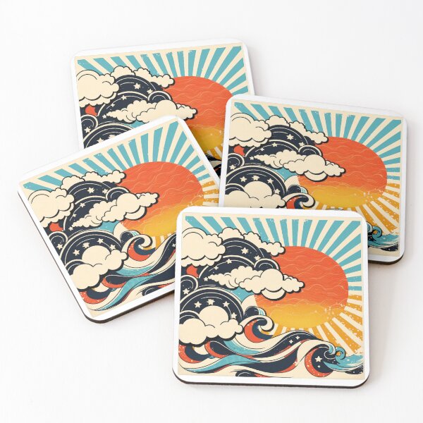 Item preview, Oceanic Oasis: Retro Japanese Beach Vibes designed and sold by EvyeniaArt.