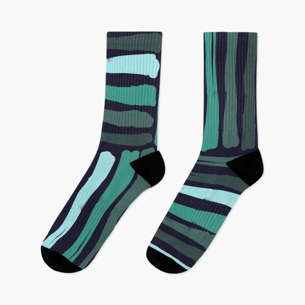 Item preview, Modern Japandi Style Stripes Pattern in Turquoise and Navy Blue designed and sold by Deutschic.