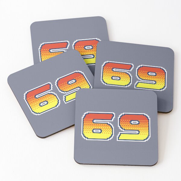 Item preview, 69 Sixty Nine Pixel Font 69ers in Red Orange and Yellow designed and sold by pixeltogs.