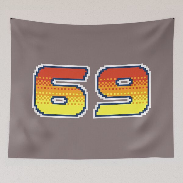 Item preview, 69 Sixty Nine Pixel Font 69ers in Red Orange and Yellow designed and sold by pixeltogs.