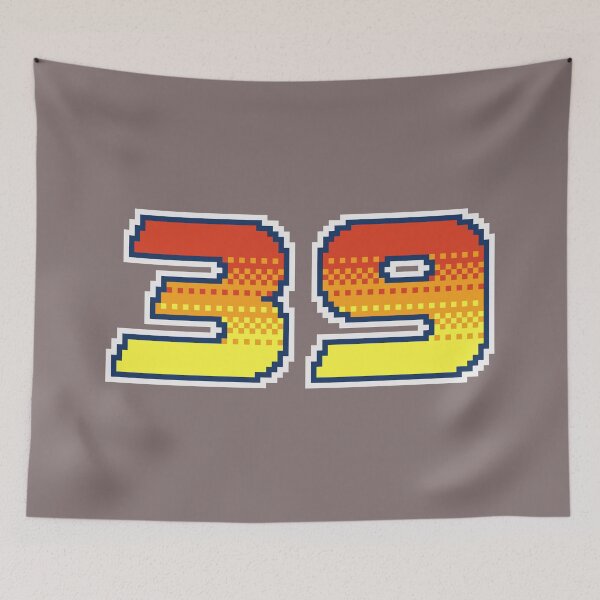 Item preview, 39 Thirty Nine Pixel Font 39ers in Red Orange and Yellow designed and sold by pixeltogs.