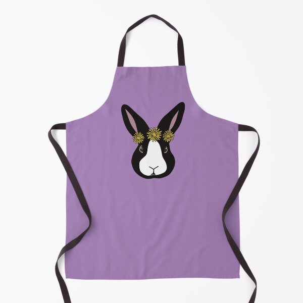 Item preview, Black Dutch Rabbit | Bunny Wearing Flower Crown | Dandelion Chain designed and sold by bashfulbunnies.