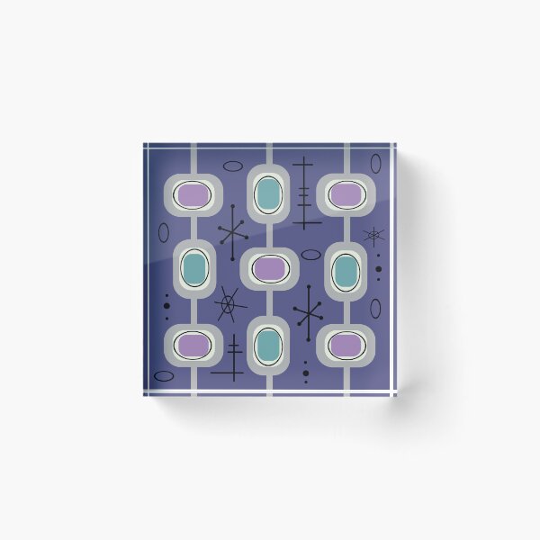 Item preview, Space Age Geometric Art Purple Turquoise designed and sold by thepixelgarden.
