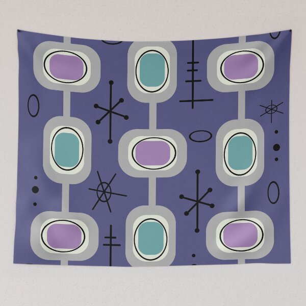 Item preview, Space Age Geometric Art Purple Turquoise designed and sold by thepixelgarden.