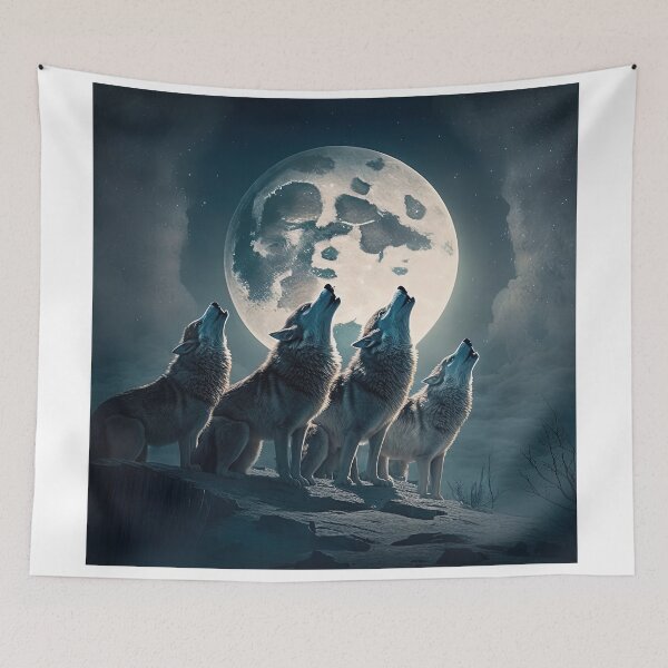 Item preview, bunch of wolves howling at the moon designed and sold by artyficial-.