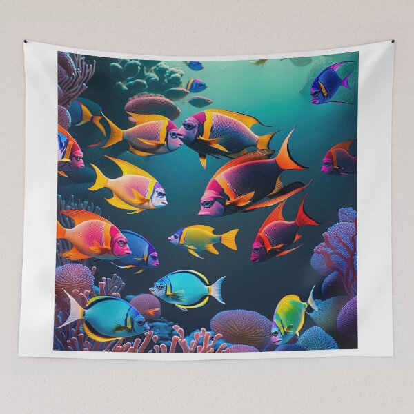Item preview, colorful fish swimming in the ocean designed and sold by artyficial-.