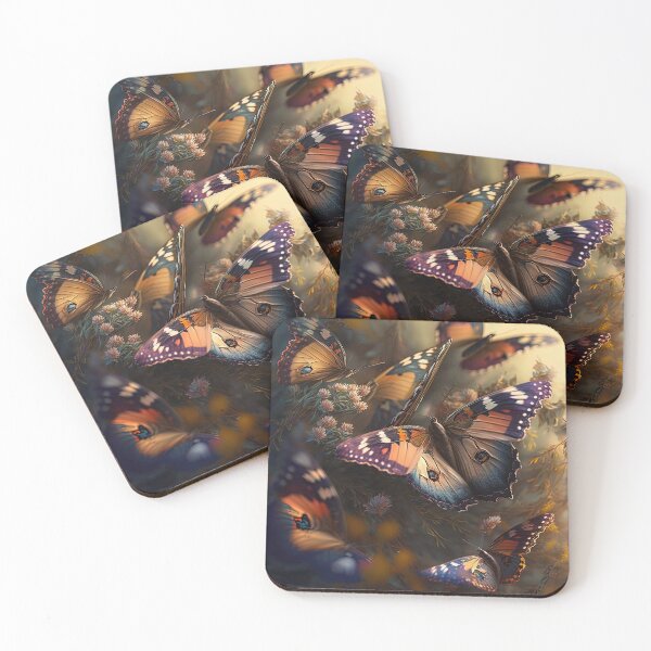 Item preview, group of butterflies on flower designed and sold by artyficial-.