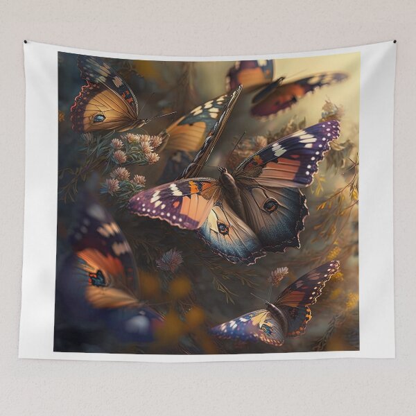 Item preview, group of butterflies on flower designed and sold by artyficial-.
