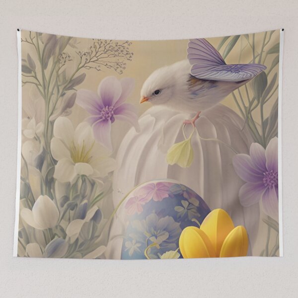 Item preview, Colorful Pastel Festive Easter Eggs Easter Bunny Spring Flowers Version 9 designed and sold by DreamingAwake1.