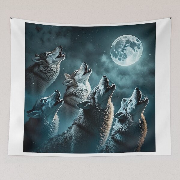 Item preview, group of wolves howling at the moon designed and sold by artyficial-.
