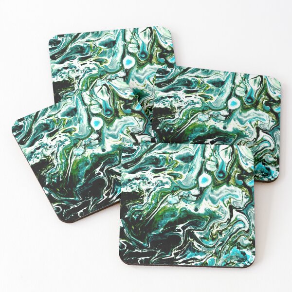 Item preview, Emerald green acrylic paint mixed pour  designed and sold by baksuart.