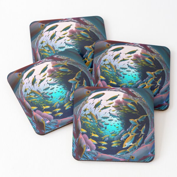 Item preview, kaleidoscope of colorful fish designed and sold by artyficial-.