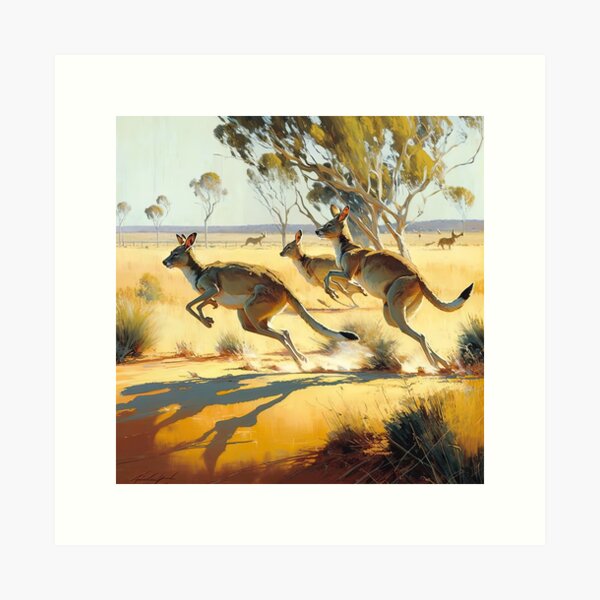 Item preview, kangaroos hopping around in the jungle-gigapixel-art-scale-6_00x designed and sold by artyficial-.