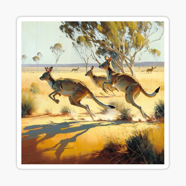 Item preview, kangaroos hopping around in the jungle-gigapixel-art-scale-6_00x designed and sold by artyficial-.