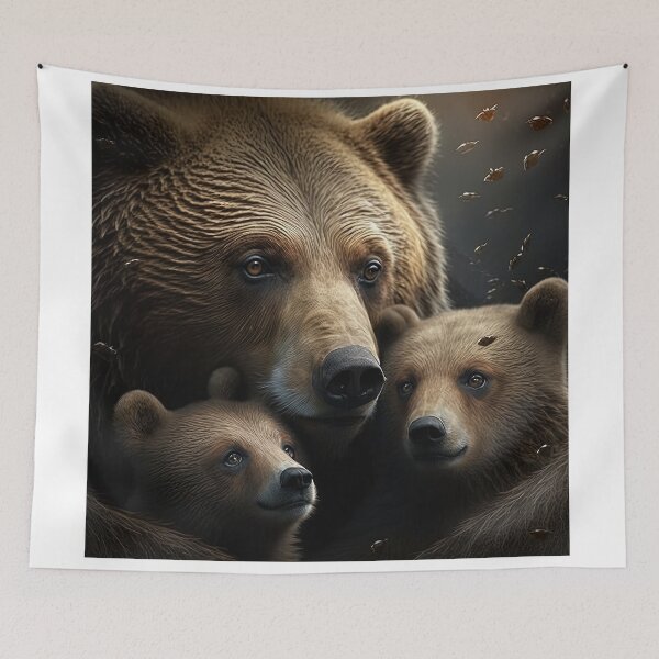 Item preview, Mother bear protecting cubs designed and sold by artyficial-.