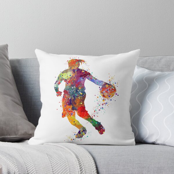 Item preview, Girl Basketball Player Athlete Watercolor Silhouette designed and sold by LotusGifts.