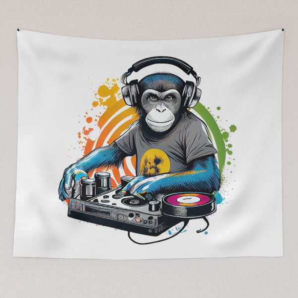 Item preview, Funky Monkey Dj designed and sold by EvyeniaArt.