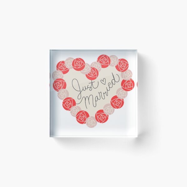 Item preview, Just Married Heart of Roses Artwork designed and sold by Igorlegrand.