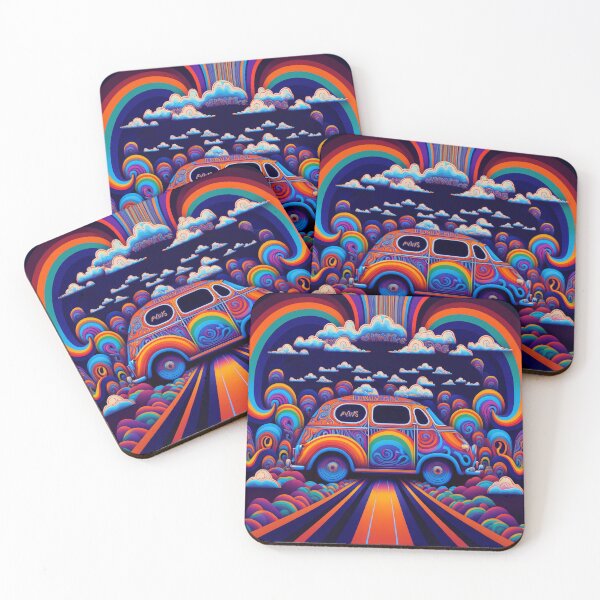 Item preview, Retro Groovy Van and Rainbows designed and sold by Tai Chan.