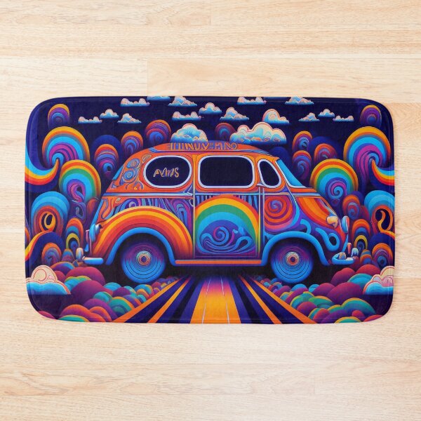 Item preview, Retro Groovy Van and Rainbows designed and sold by Tai Chan.