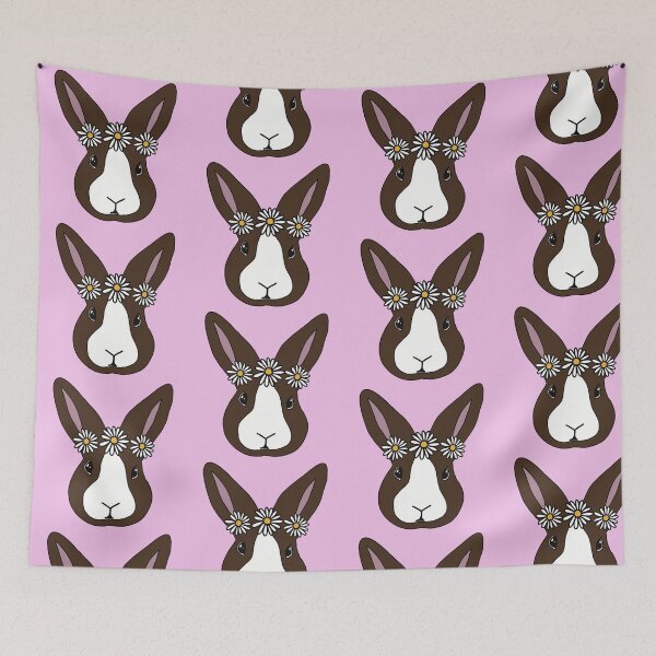 Item preview, Brown Dutch Rabbit | Bunny Wearing Flower Crown  | Daisy Chain designed and sold by bashfulbunnies.