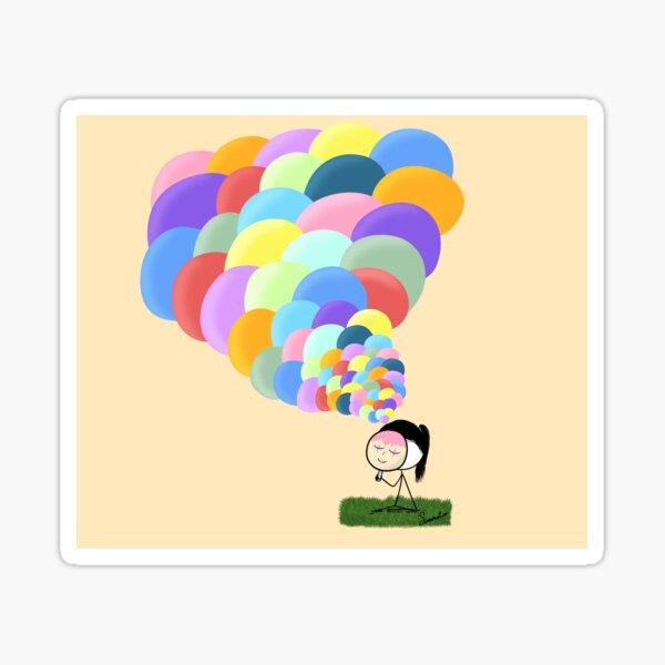 Pensamientos de colores - fondo a color Pegatina