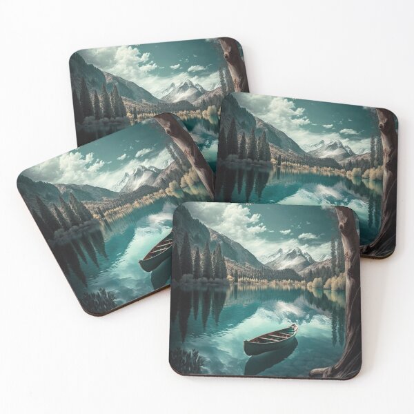 Item preview, Landscape Mountains and a Boat in an Amazing Lake! designed and sold by artra-shop.