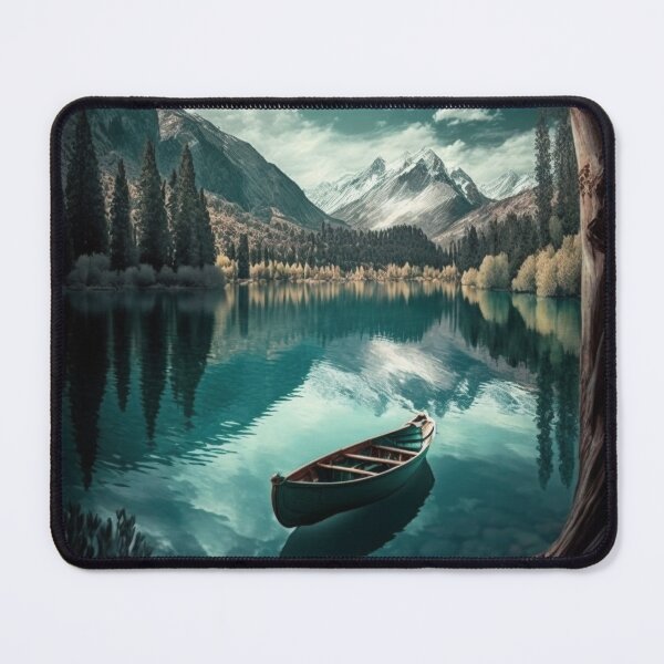 Item preview, Landscape Mountains and a Boat in an Amazing Lake! designed and sold by artra-shop.