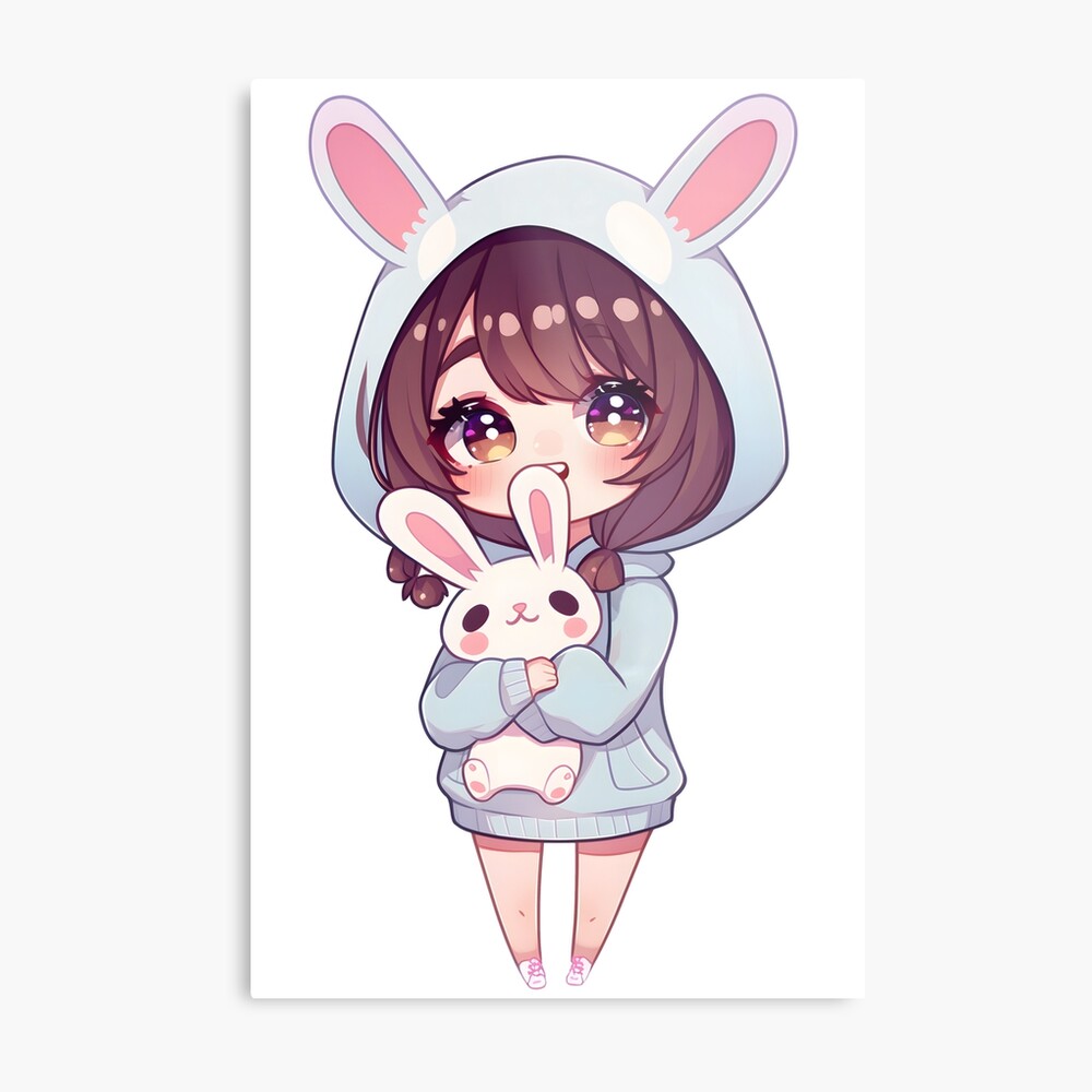 Cute Anime Girl With Bunny