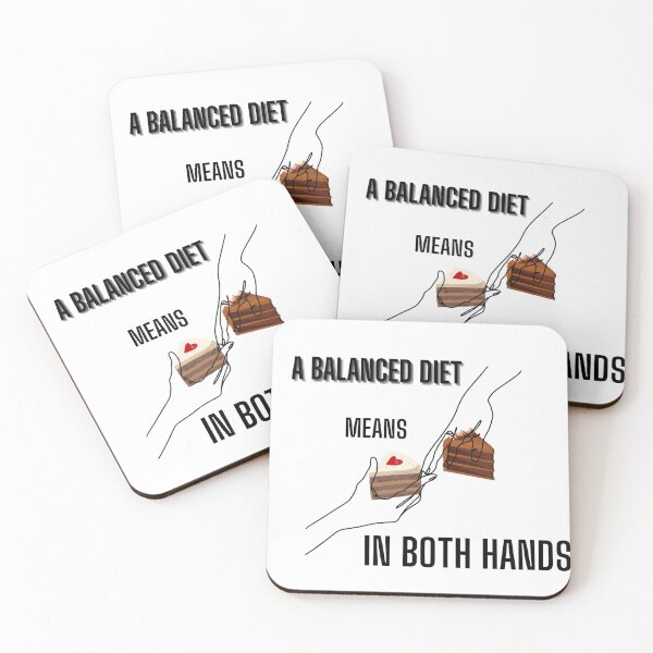 Item preview, Anti-Diet : A balanced diet means cake in both hands funny cute kitchen chocolate heart cherry designed and sold by PixelPizzazz.