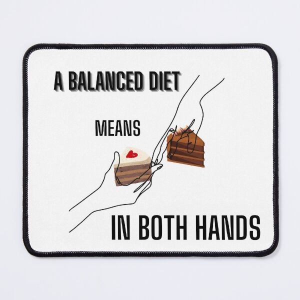 Item preview, Anti-Diet : A balanced diet means cake in both hands funny cute kitchen chocolate heart cherry designed and sold by PixelPizzazz.