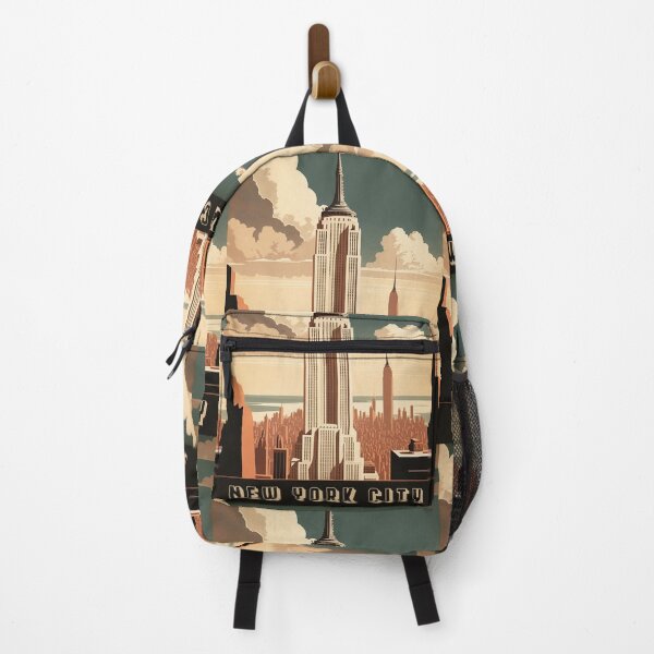 Item preview, New York USA Empire State Building Vintage Travel Poster Retro NY designed and sold by artra-shop.