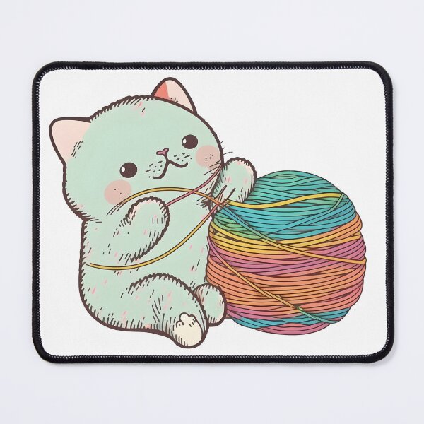Item preview, cat playing with a ball of string designed and sold by CustomPrintHub.
