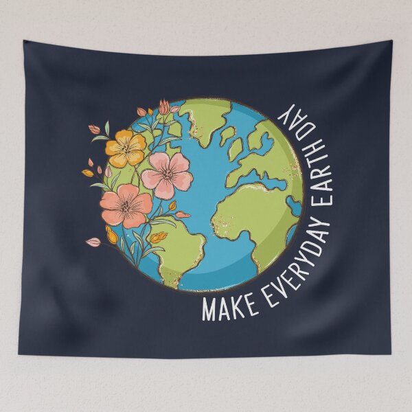 Item preview, Make Everyday Earth Day Floral Globe on Blue designed and sold by sweetbelle.