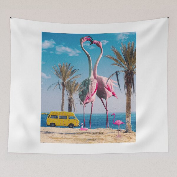 Item preview, Animals  Flamingos Surrealist Birds, Flamingos on the Beach Summer Flamingo Fantasy Beach Photos designed and sold by Graphics Adora.