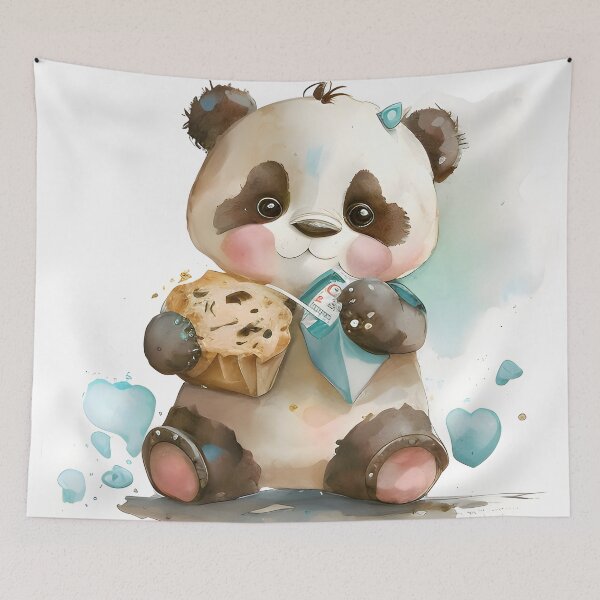 Item preview, A cute Baby Panda eating sweets designed and sold by LickALemon.