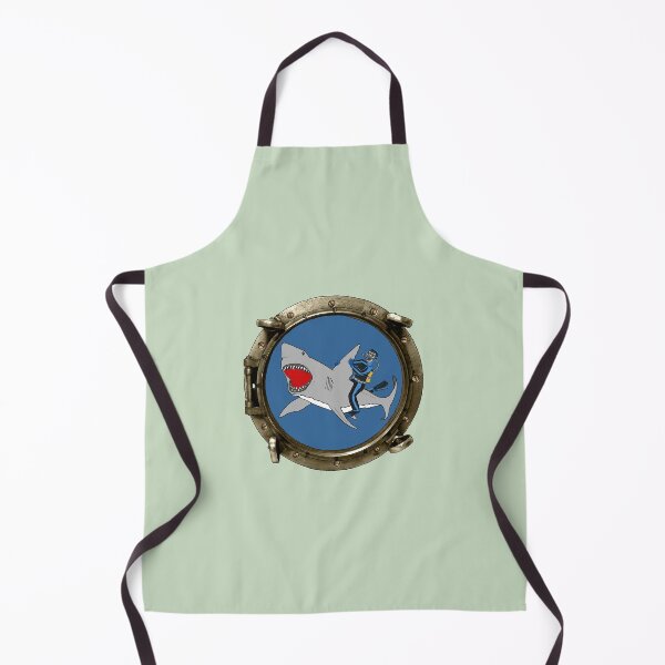 Item preview, Vintage Porthole View of a SCUBA Diver Riding a Great White Shark URM designed and sold by urmaddad.