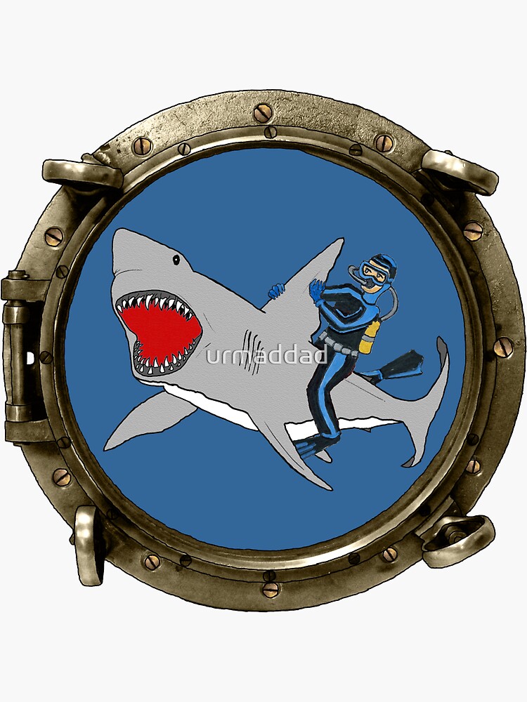 Spearfishing Freediving Diver with Speargun and Fish URM Sticker for Sale  by urmaddad