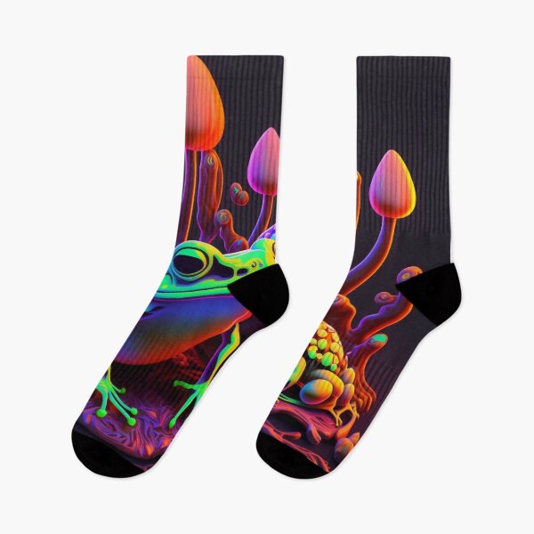 Item preview, Neon Frogs And Trippy Mushrooms  designed and sold by Tai Chan.