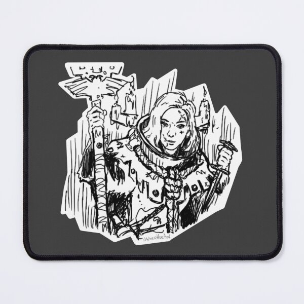 Item preview, Pious warrior, with zeal even the meek are mighty. (Outline) designed and sold by Underhive-Art.