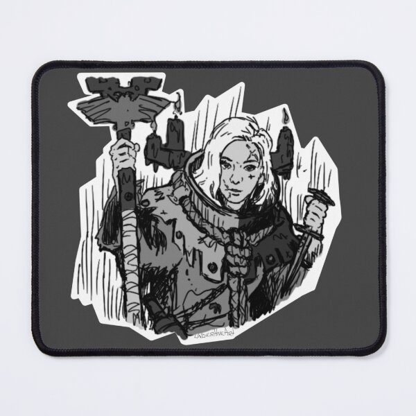 Item preview, Pious warrior, with zeal even the meek are mighty. (Outline, Noir) designed and sold by Underhive-Art.