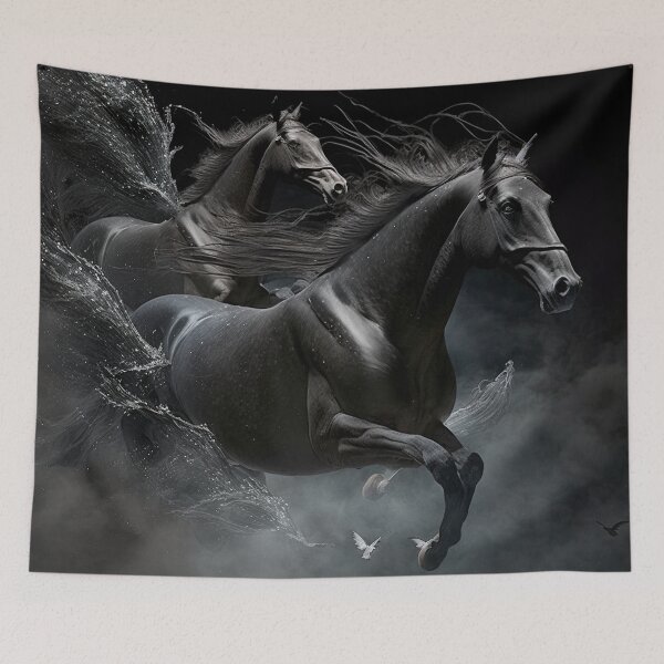 Item preview, Black Horses Running at Night designed and sold by Chiron WADE.