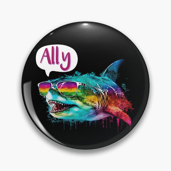 Item preview, Ally Shark - LGBTQ Pride Shark - Great White Shark Rainbow designed and sold by DaniGirls.