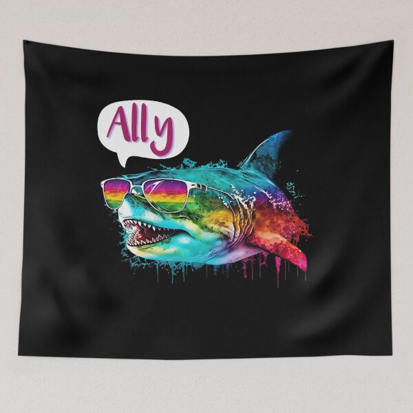 Item preview, Ally Shark - LGBTQ Pride Shark - Great White Shark Rainbow designed and sold by DaniGirls.