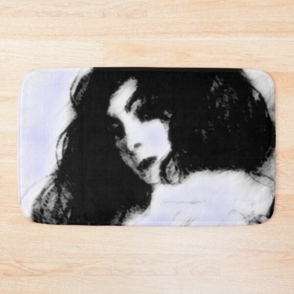 Item preview, Black and White with Lavender Halftone Gustav Klimt Sketch Portrait of a Young Woman Dark Hair Veda Edit Modern Abstract  designed and sold by kattakitty.