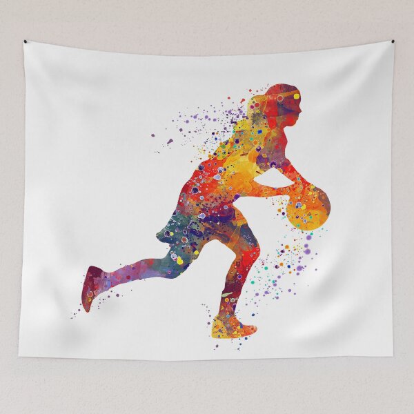 Item preview, Girl Basketball Dribbling Watercolor designed and sold by LotusGifts.