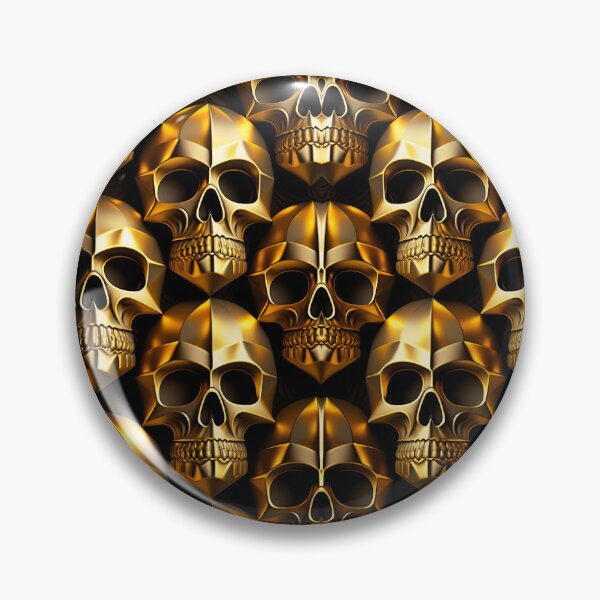 Item preview, Golden skull pattern designed and sold by Simone Davino.