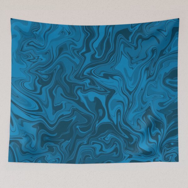 Item preview, Capri Blue Fluid Marble Abstract Swirl Liquify Pattern designed and sold by AbstractGlories.
