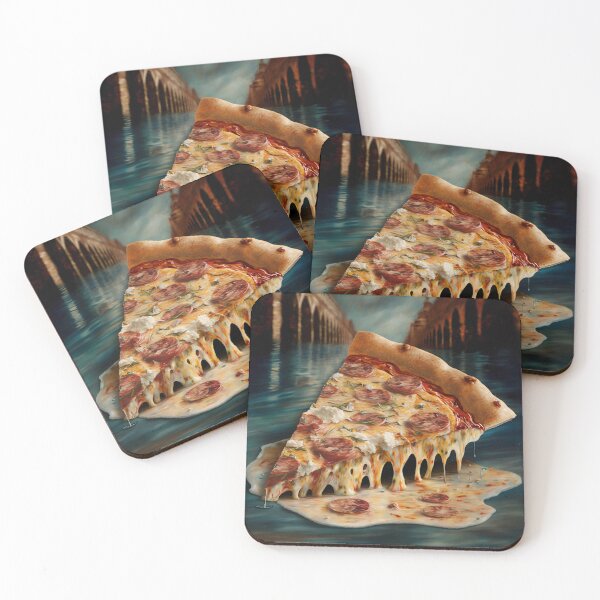 Item preview, A slice of pizza in the waters of Venice designed and sold by ArtEatLove.
