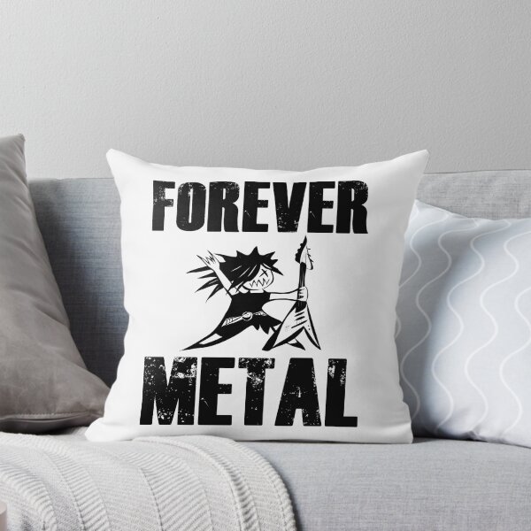 Artikelvorschau, Schwarz-weiße Zeichentrickfigur „Forever Metal“ mit E-Gitarre. entworfen und verkauft von digitaldraw4you.